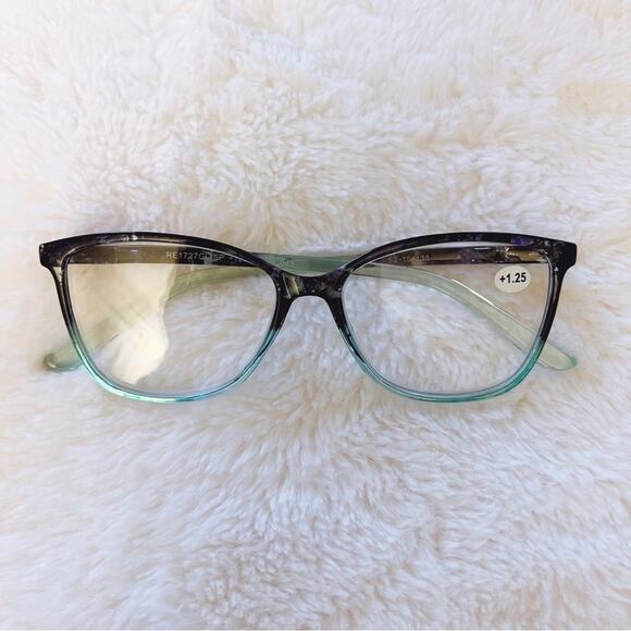 Emma Light Blue & Black Two Tone Reader Glasses - Picture 10 of 10